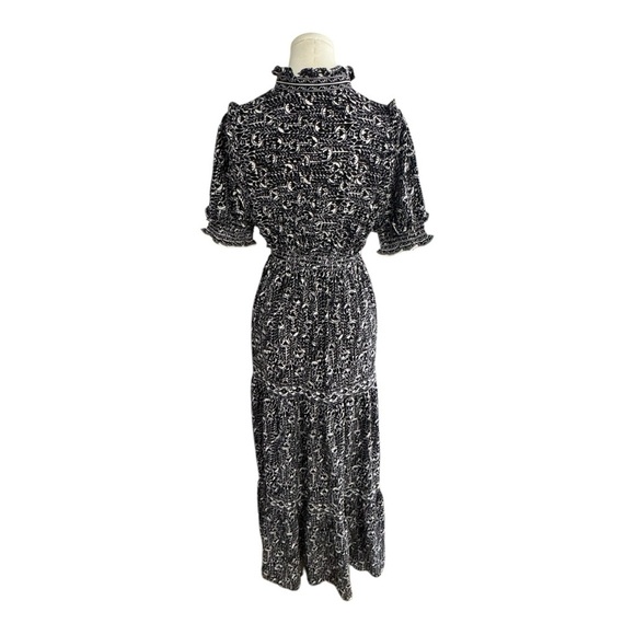 MAX STUDIO LONDON Black White Tierred Maxi Dress Size S Party Work‎ Vacation - Picture 2 of 9
